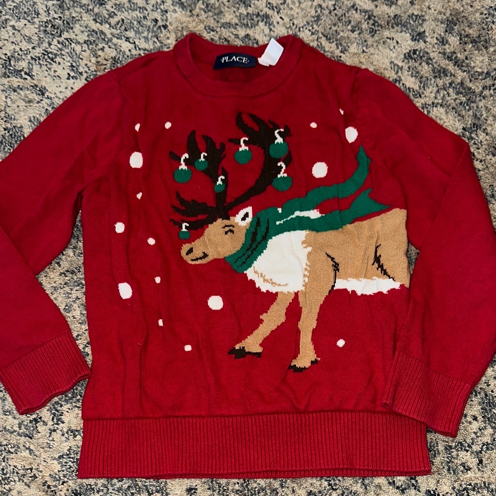 Children’s Place Reindeer Sweater - Boys 7/8